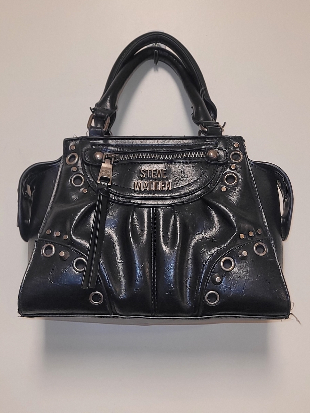 Steve Madden Brhen Black Crossbody Satchel